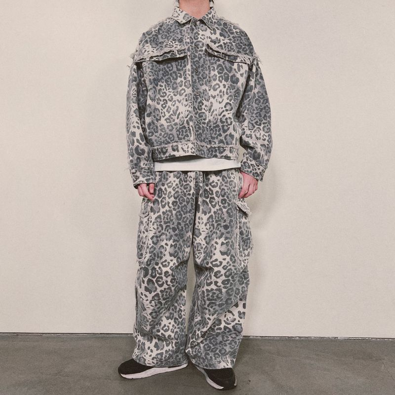 leopard grunge trucker jacket_grey