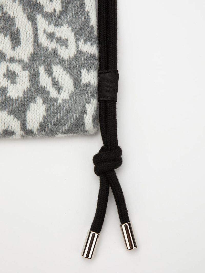 【MADE】boheme leopard knit string bag [mocha]