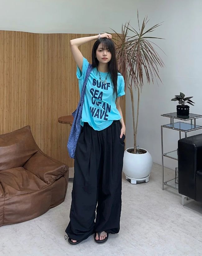 Road Balloon String Nylon Pants