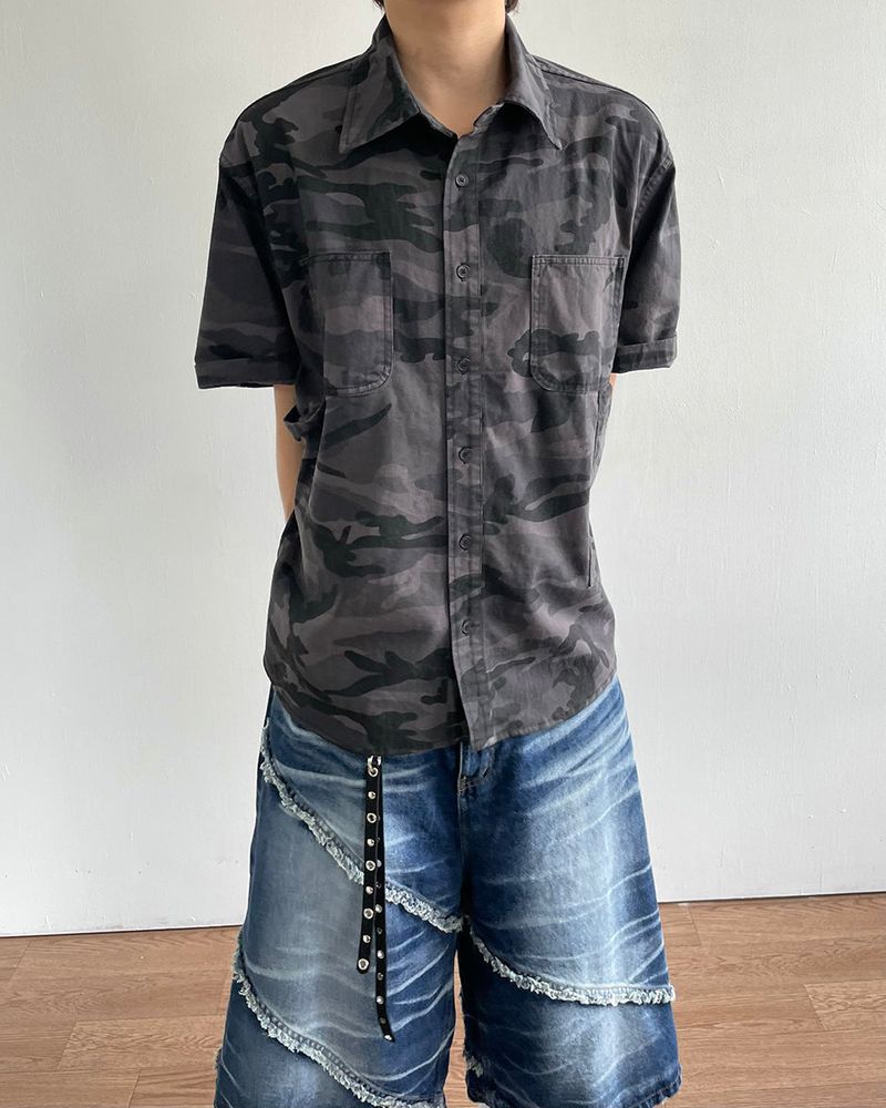 IDF（アイディーエフ）の「Mark Camo Short-Sleeved Shirt（Tops）」