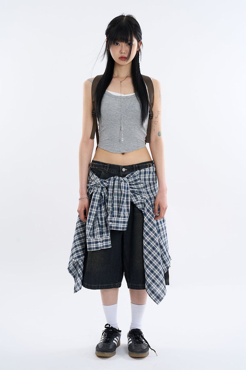 Beat over nerd check shirt