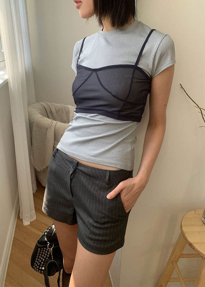 PIN STRIPE LOW SHORTS