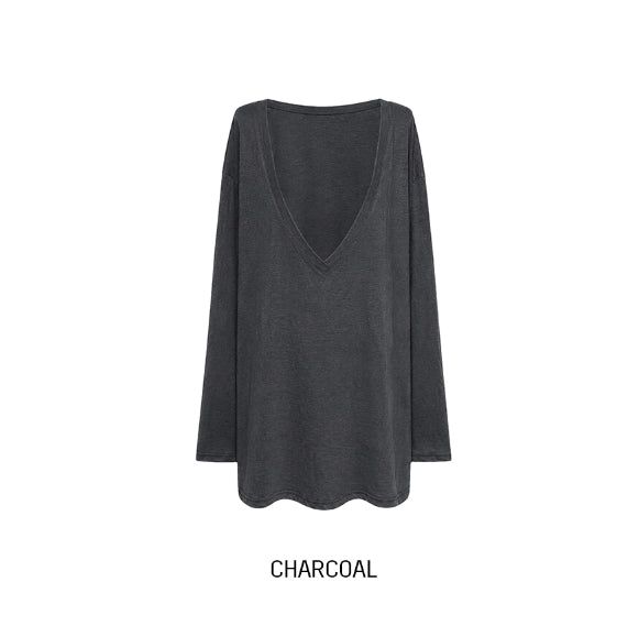 Awning Deep V-Neck Long Sleeve