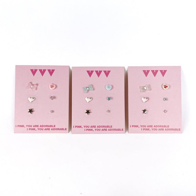 [SET] Ribbon Heart Cubic Piercing
