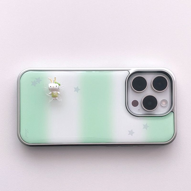[MADE] STARRY SCOOP PHONE CASE - MELON (epoxy silver bumper)