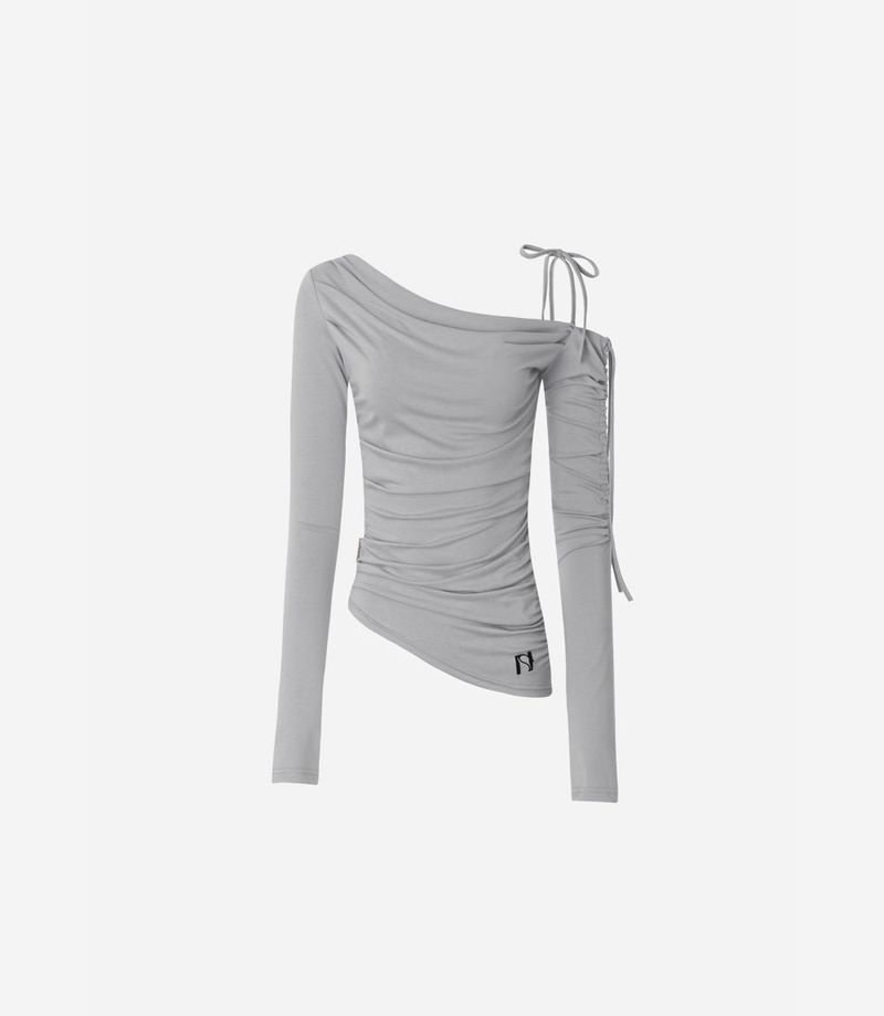 Cats Draping One-Shoulder Top