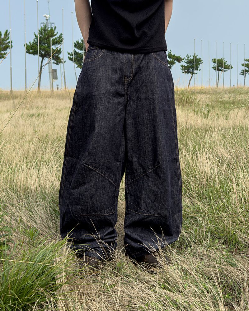 Evan Linen Curved Denim Pants