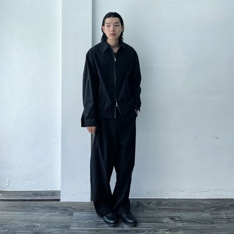 チェックド ジップ シャツ ジャケット