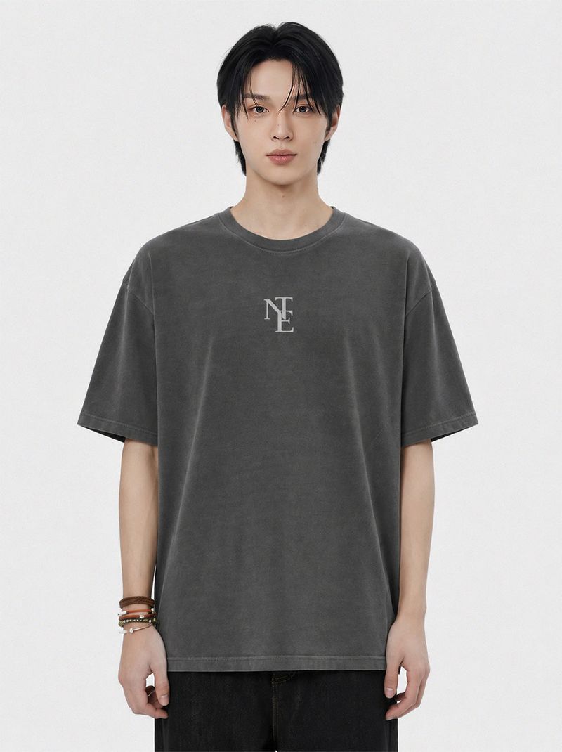 NTE monogram pigment-dyed short-sleeve t-shirt (3color)