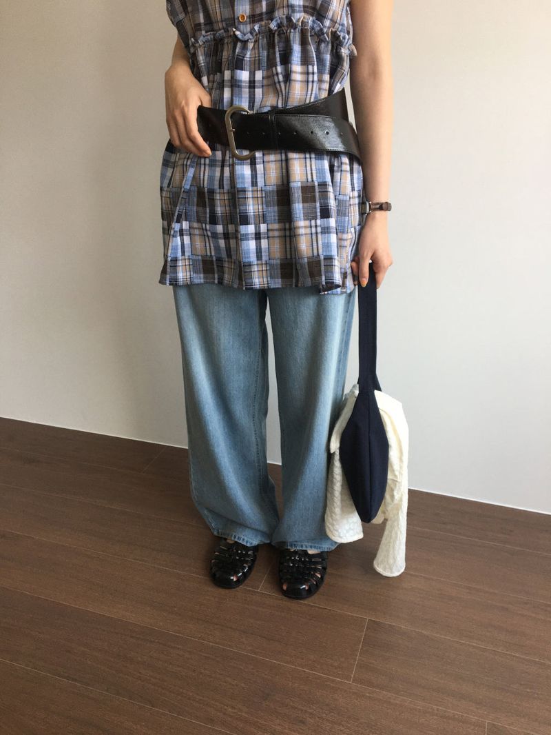 Wide oval buckle belt(2color)
