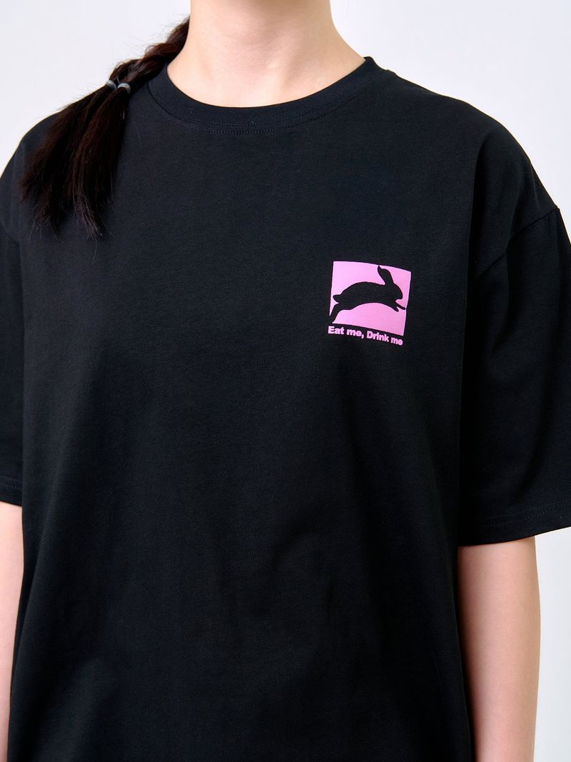 RABBIT T-SHIRT_Black/Pink