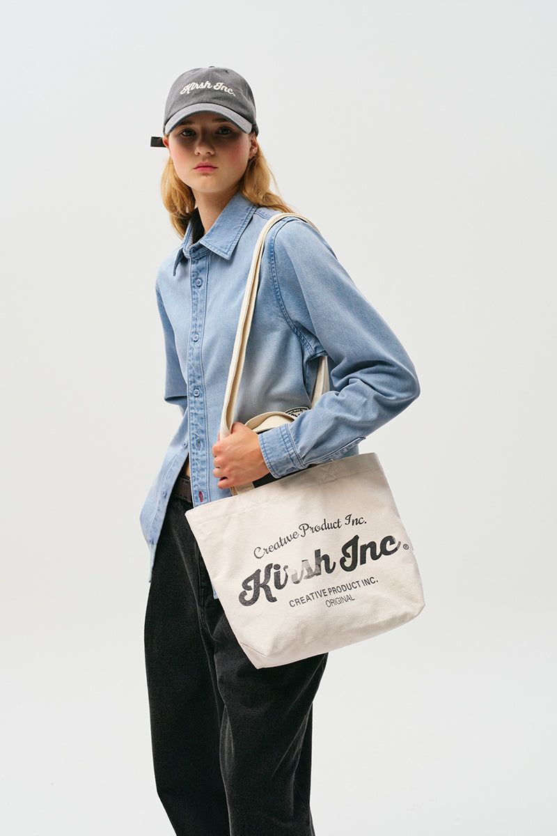 UNI WORDING LOGO ECO BAG [IVORY]