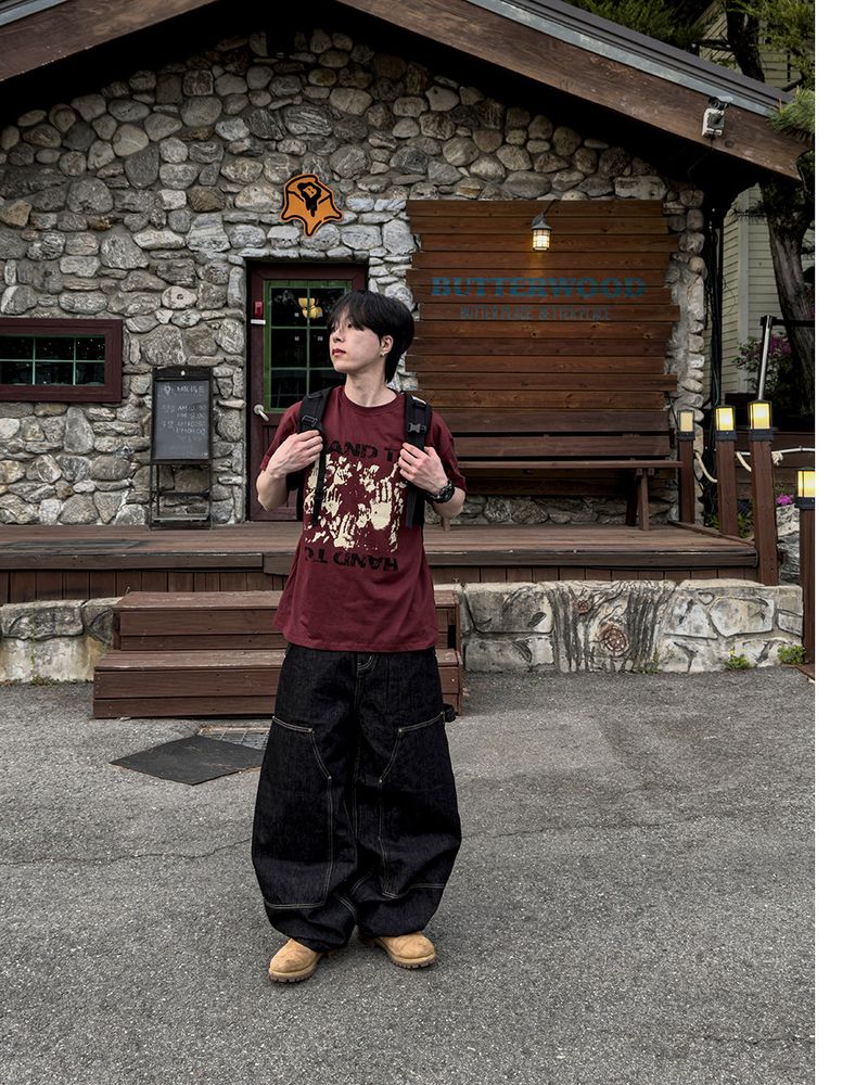Touch Graphic Oversized Half T-Shirt