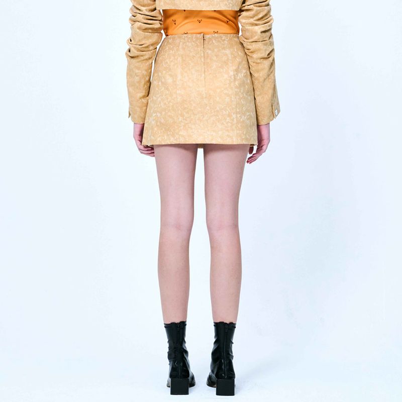 DOZI - Suede Mini Wrap Skirt _ Camel