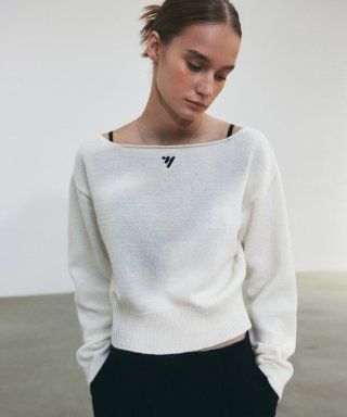 MINIMAL NNC BOAT NECK KNIT_CREAM