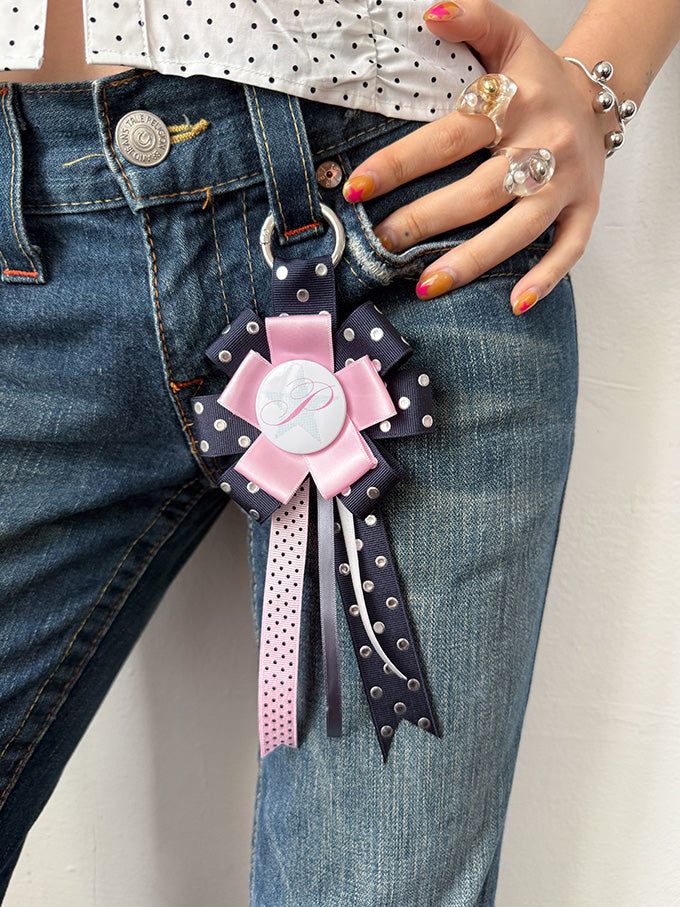 [MADE] ROSETTE MIRROR KEYRING (NAVY)