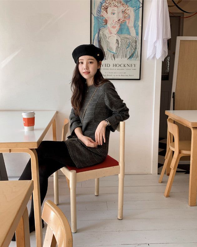 Classic Check Wool Mini Dress (2color)