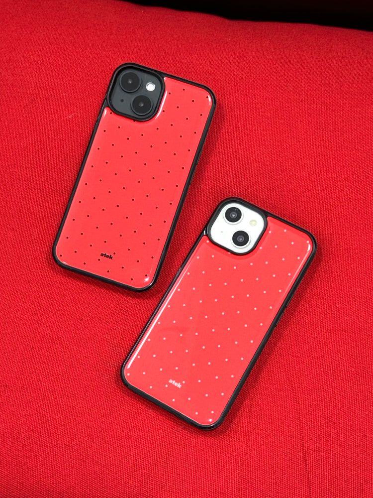 Red Dot Epoxy Bumper Case(White)