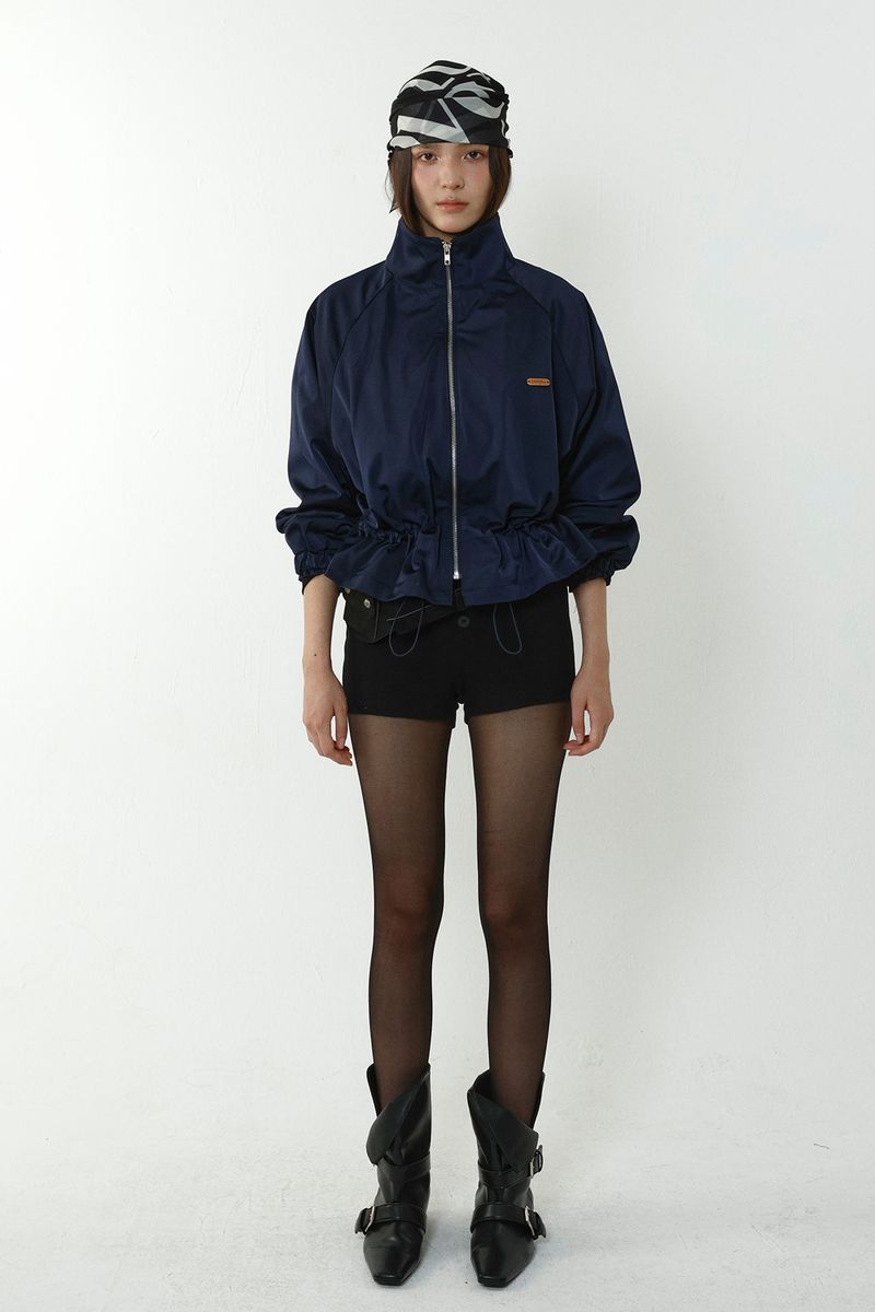 BALLOON HIGH-NECK JUMPER_NAVY