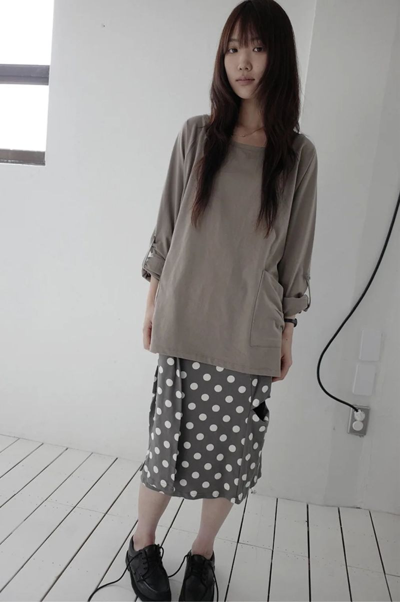 tied dot skirt (2c)