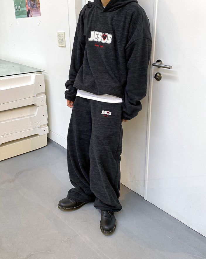 No.0908 JESUS napping string hood-T