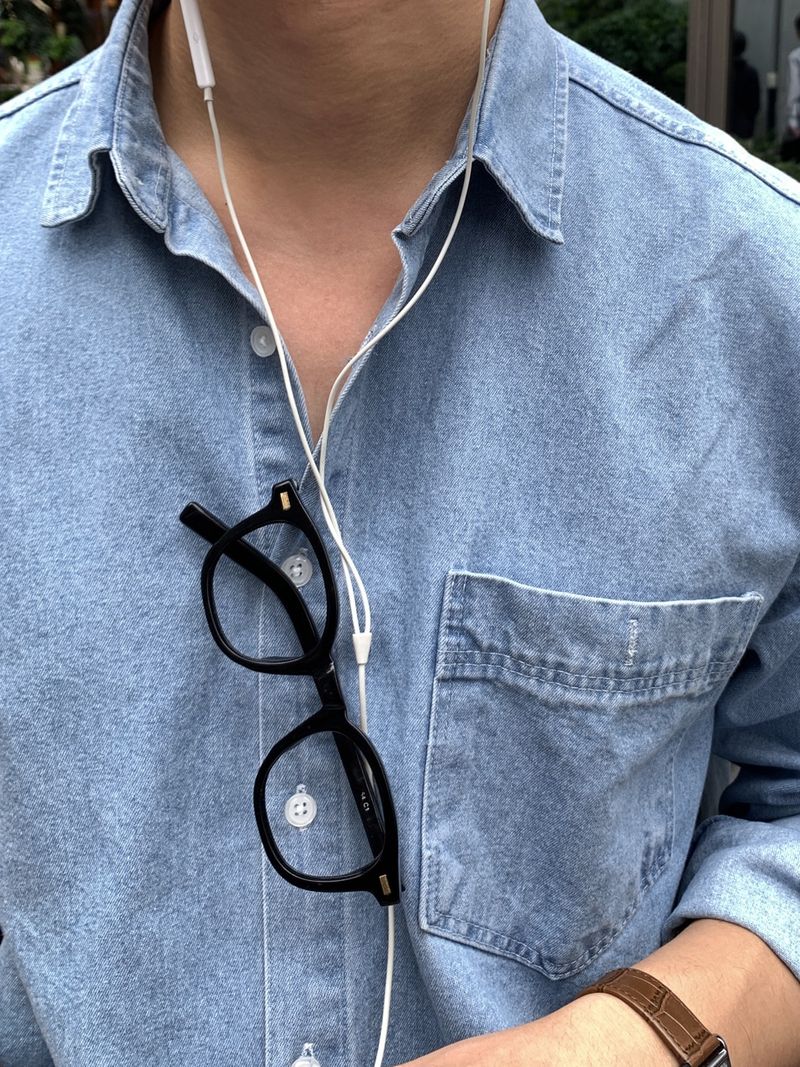 Look Liberry Classic Washed Pocket Oversized Denim Shirt