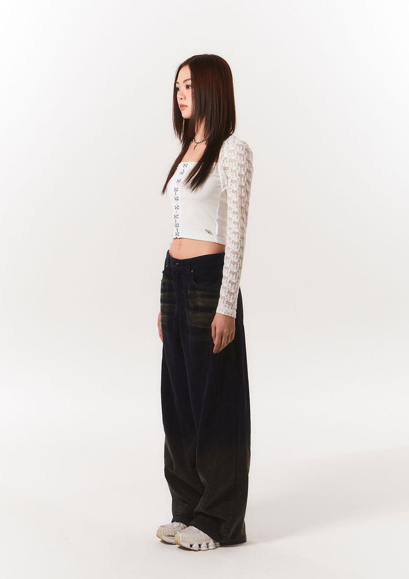 lace bolero hook top - ivory