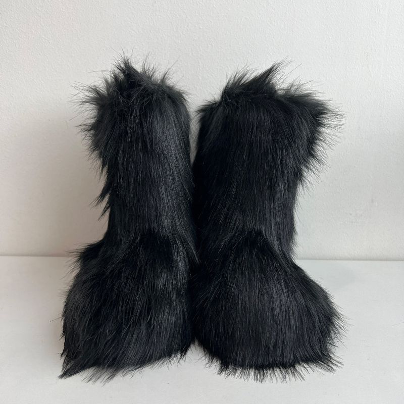 Soft eco fur middle boots (3 Color)