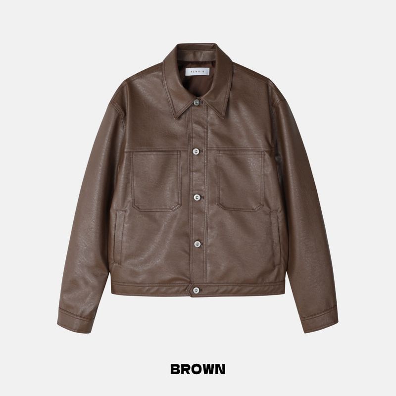Coupei leather crop jacket