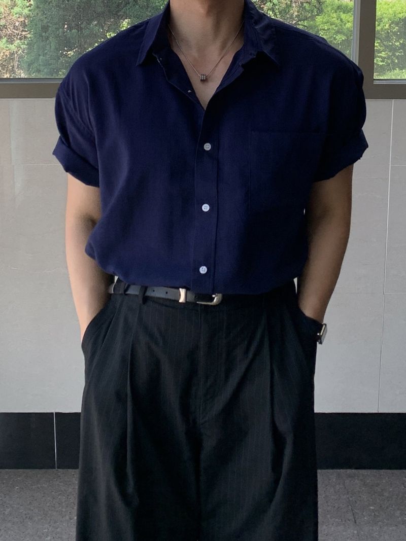 Mensfloor（メンズフロア）の「Pressed Linen Crop Short Sleeve Shirt（Tops）」