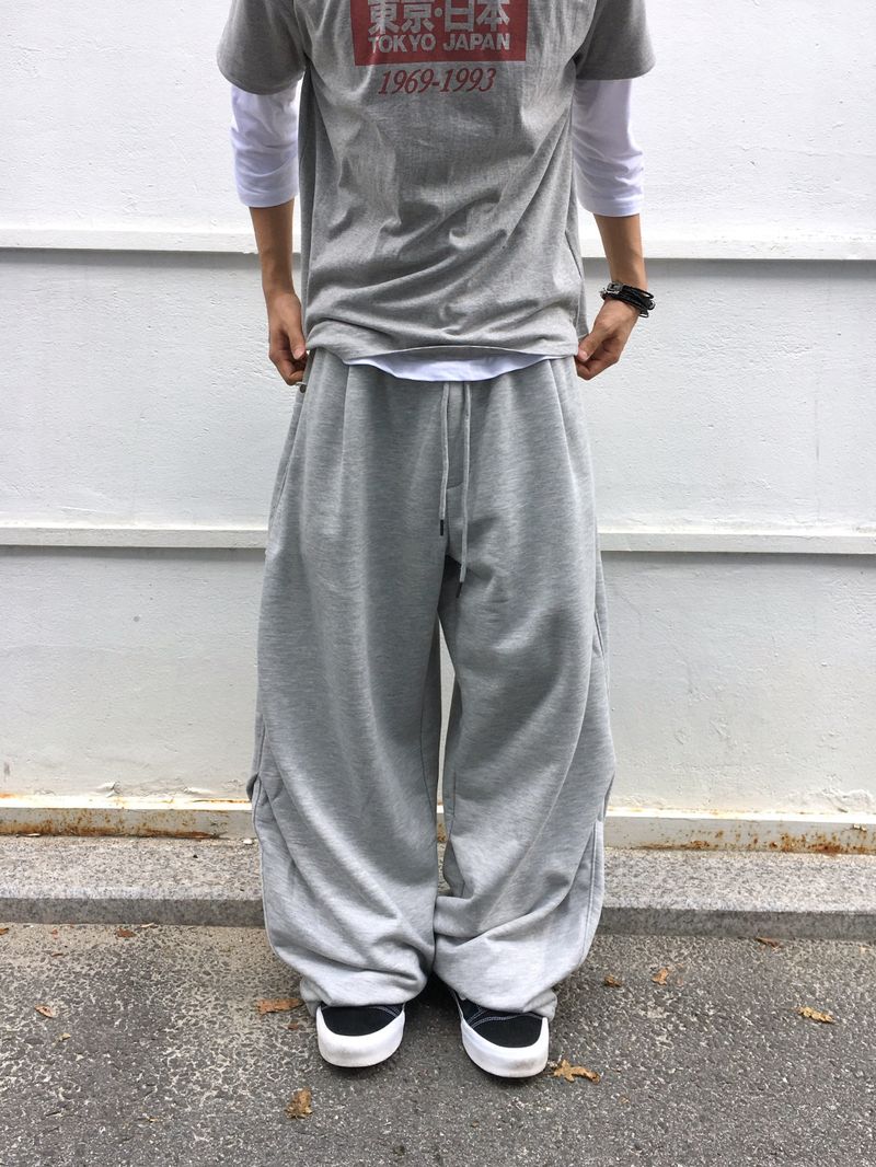 OEN Pintuck Heavy Wide Sweatpants 3C