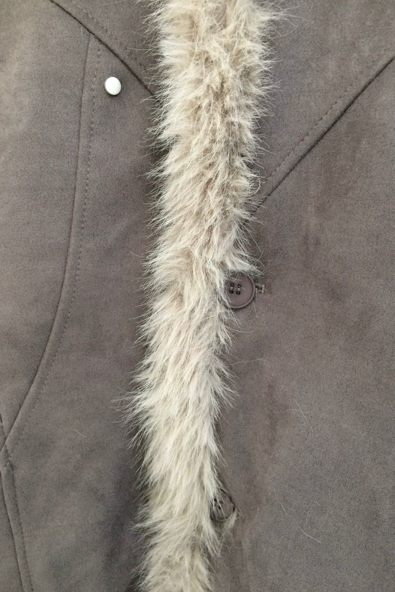 Milkfur high neck suede jumper
