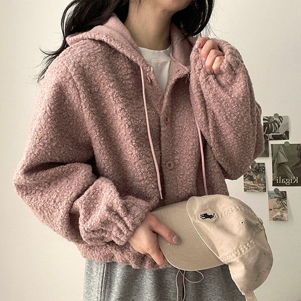 Dali Wool String Avant Snap Hooded Jumper