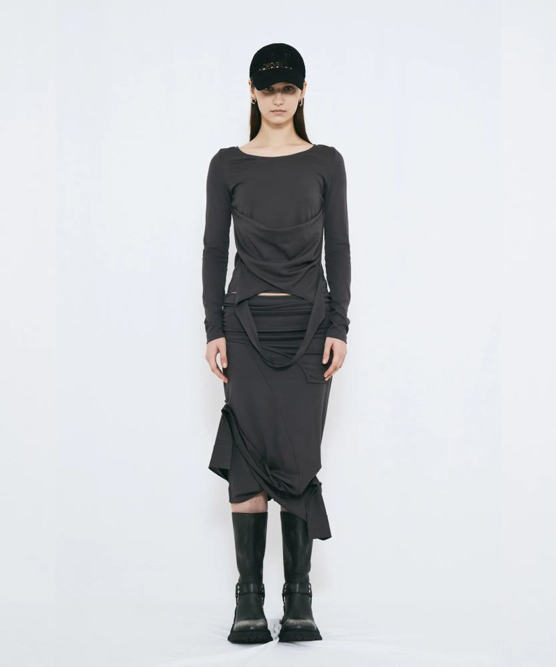 2WAY BUTTON MAXI SKIRT