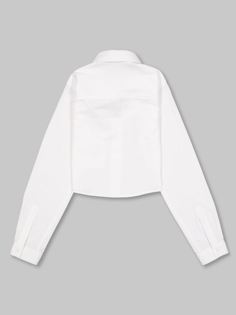 Crop Double Collar Shirts (White)