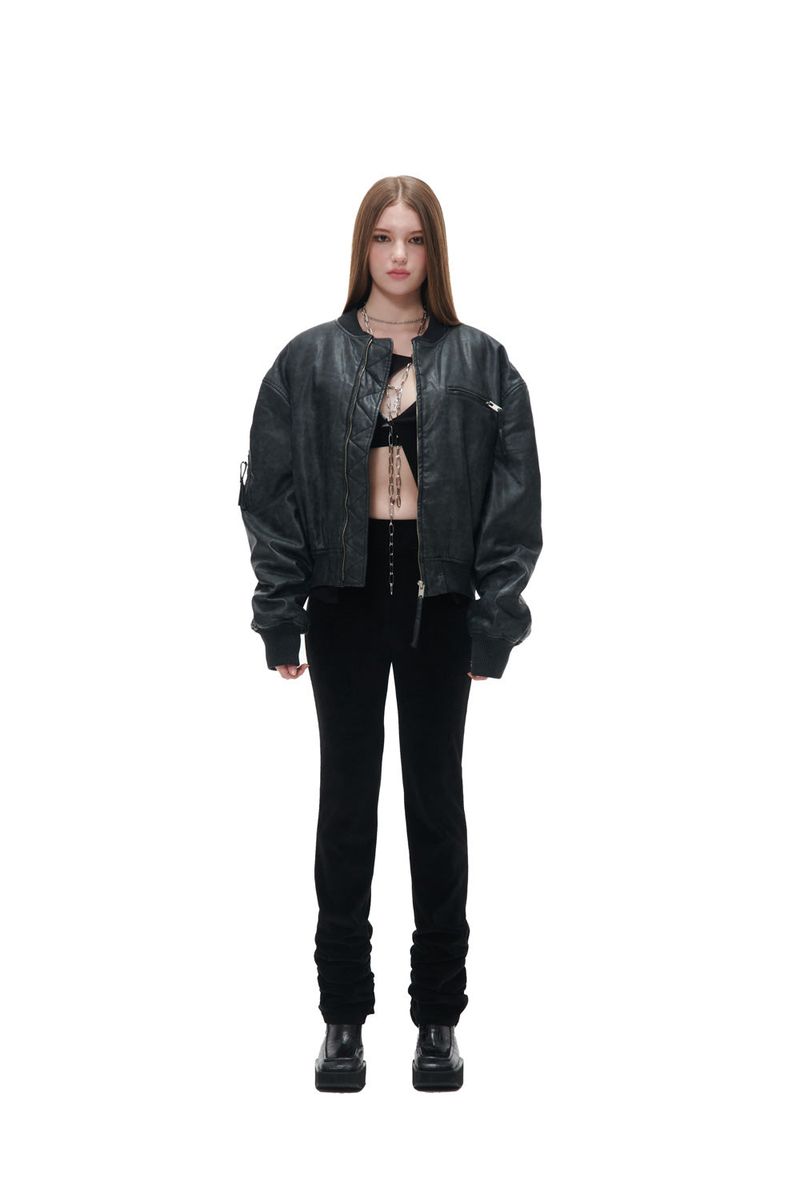 VELVET SHIRRING LEGGINGS