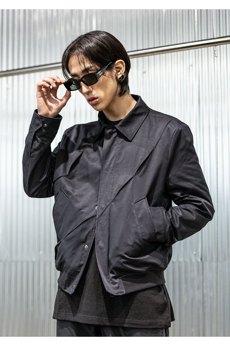 OBLIQUE INVERTED PLEAT BLOUSON