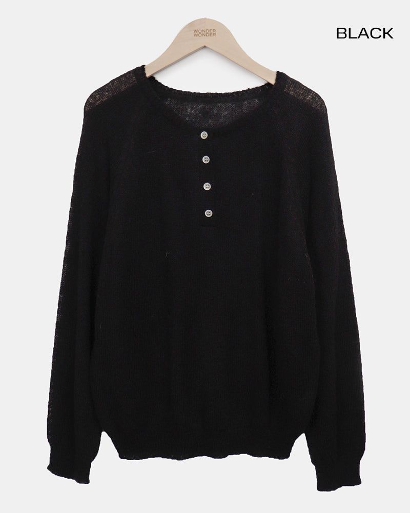 Teran Raglan Button Round Knit