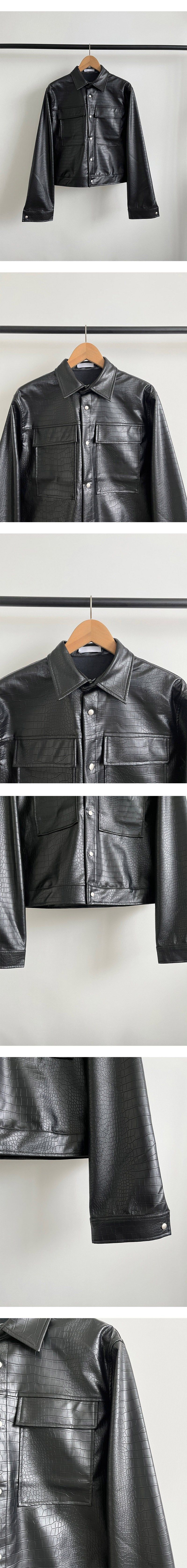 [S/S] Leather crop jacket