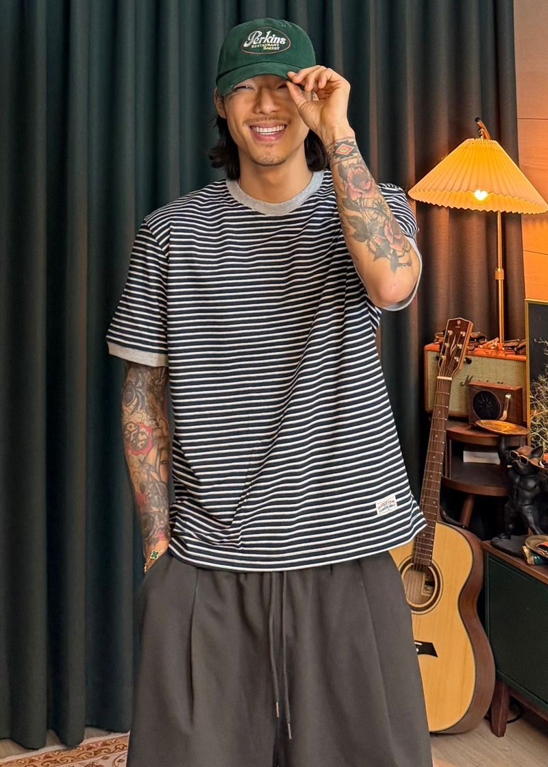 Striped Ringer Short-Sleeve T 3COLOR
