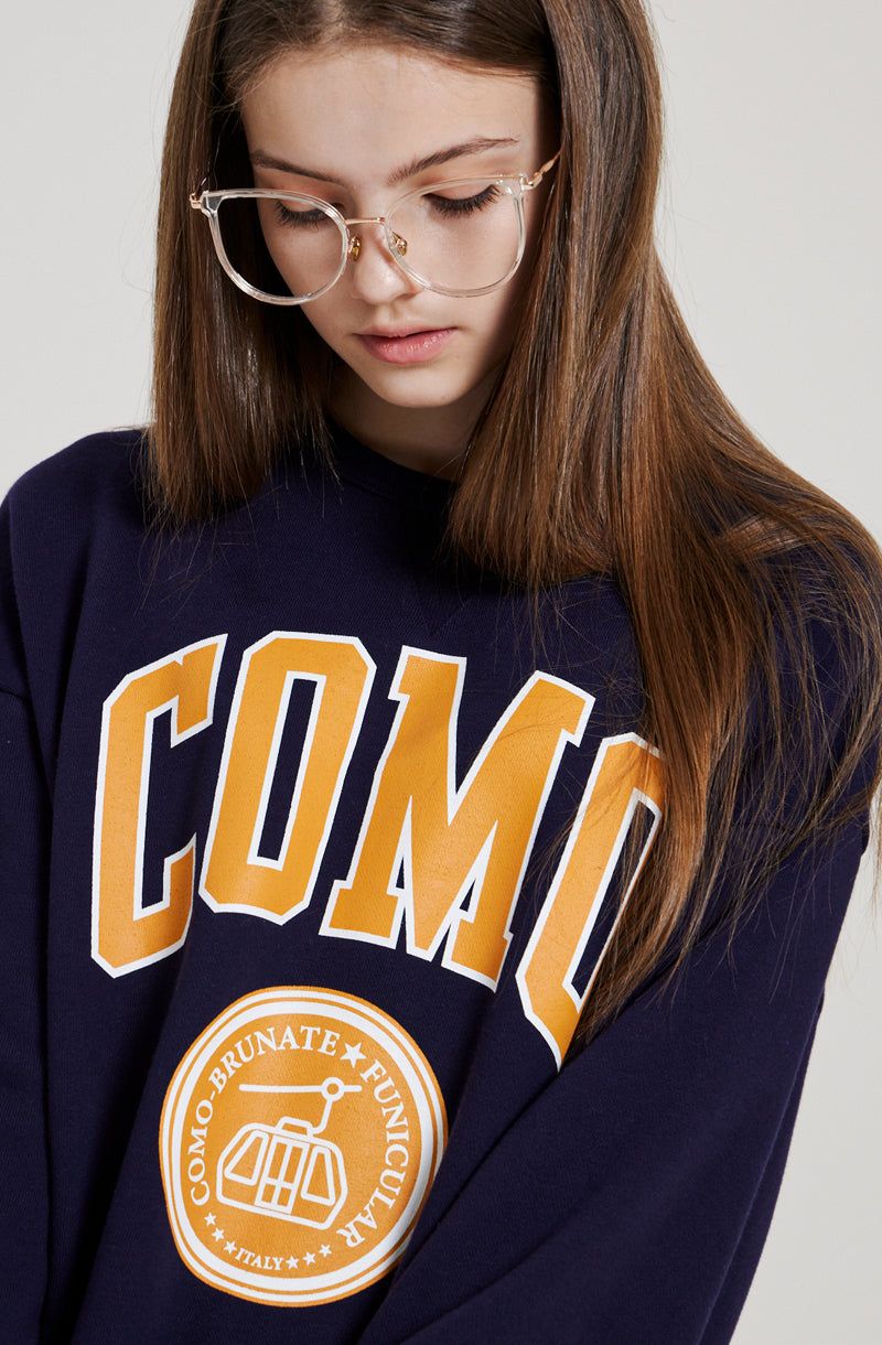 COMO VARSITY SWEATSHIRT [NAVY]
