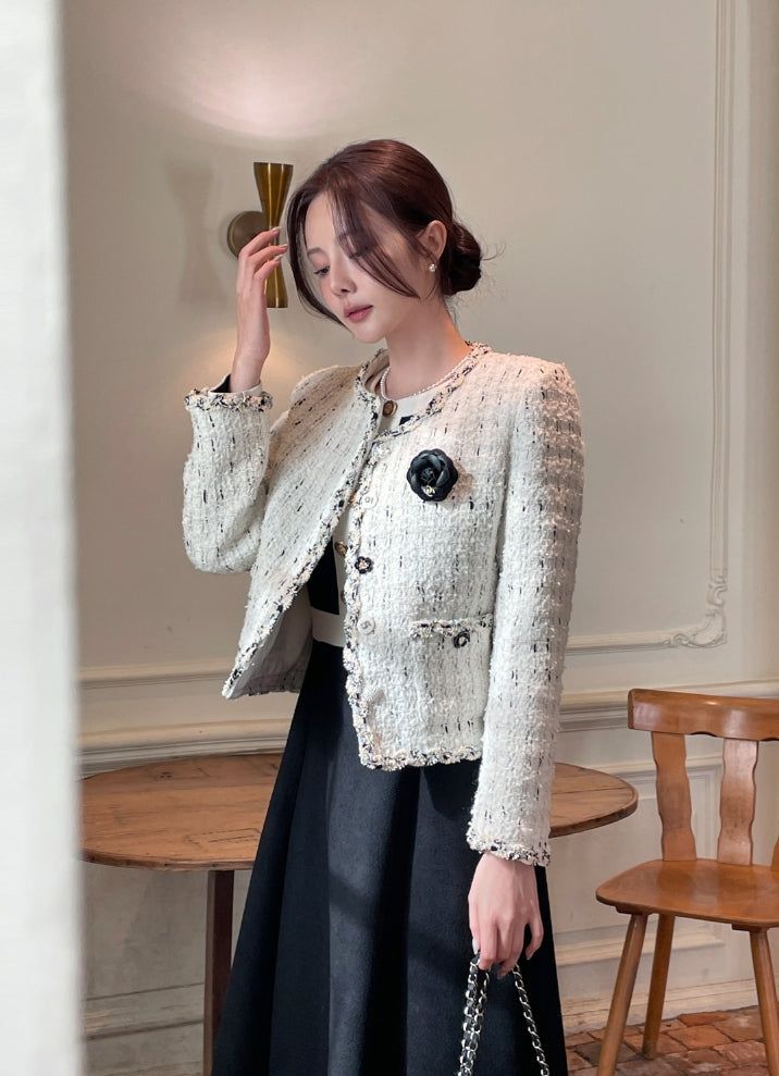 iam mari（アイアム マリ）の「Tiang Round Color Matching Tweed Jacket (Brooch Set)（Jackets/Outerwear）」