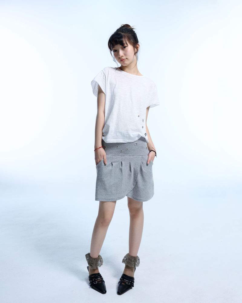 Eyelet 2 - Way Wrap Skirt - Gray
