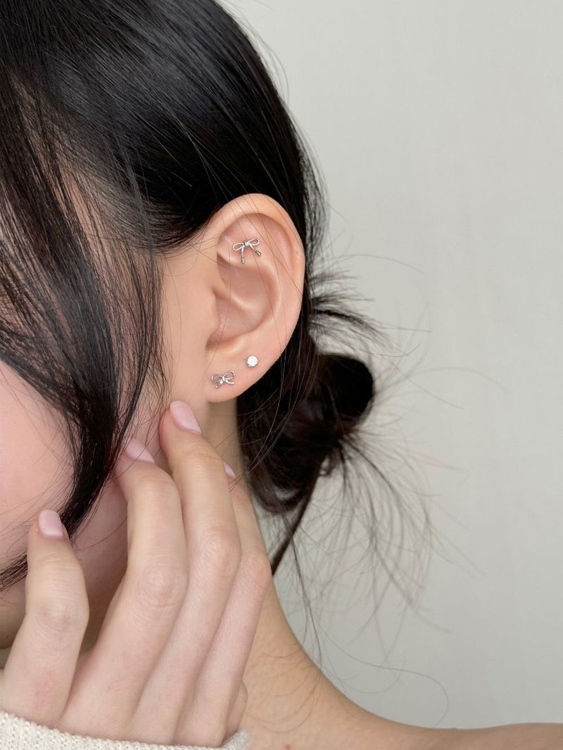 [3 set] daily ribbon earrings set