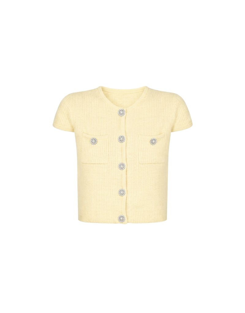 Kaley Cap Sleeve Button Summer Knit Cardigan Butter