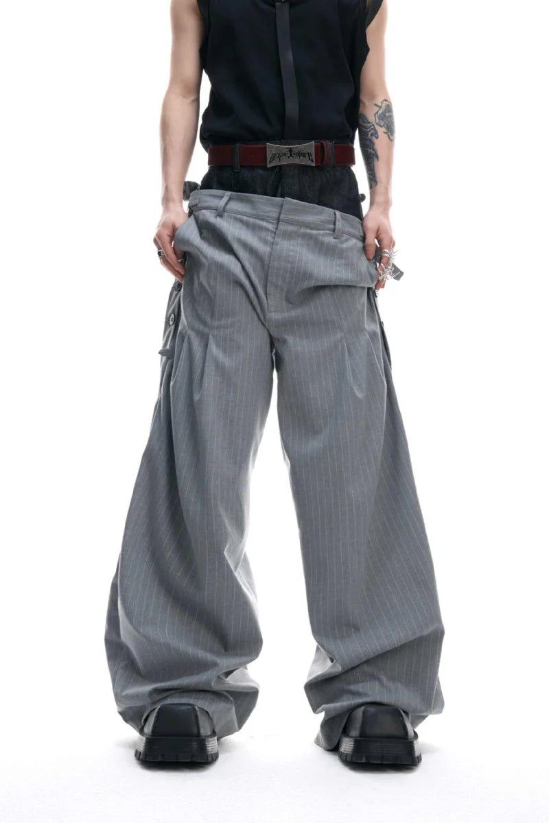 Argue Cultureの「Striped Denim Panel Suit Trousers（Pants）」