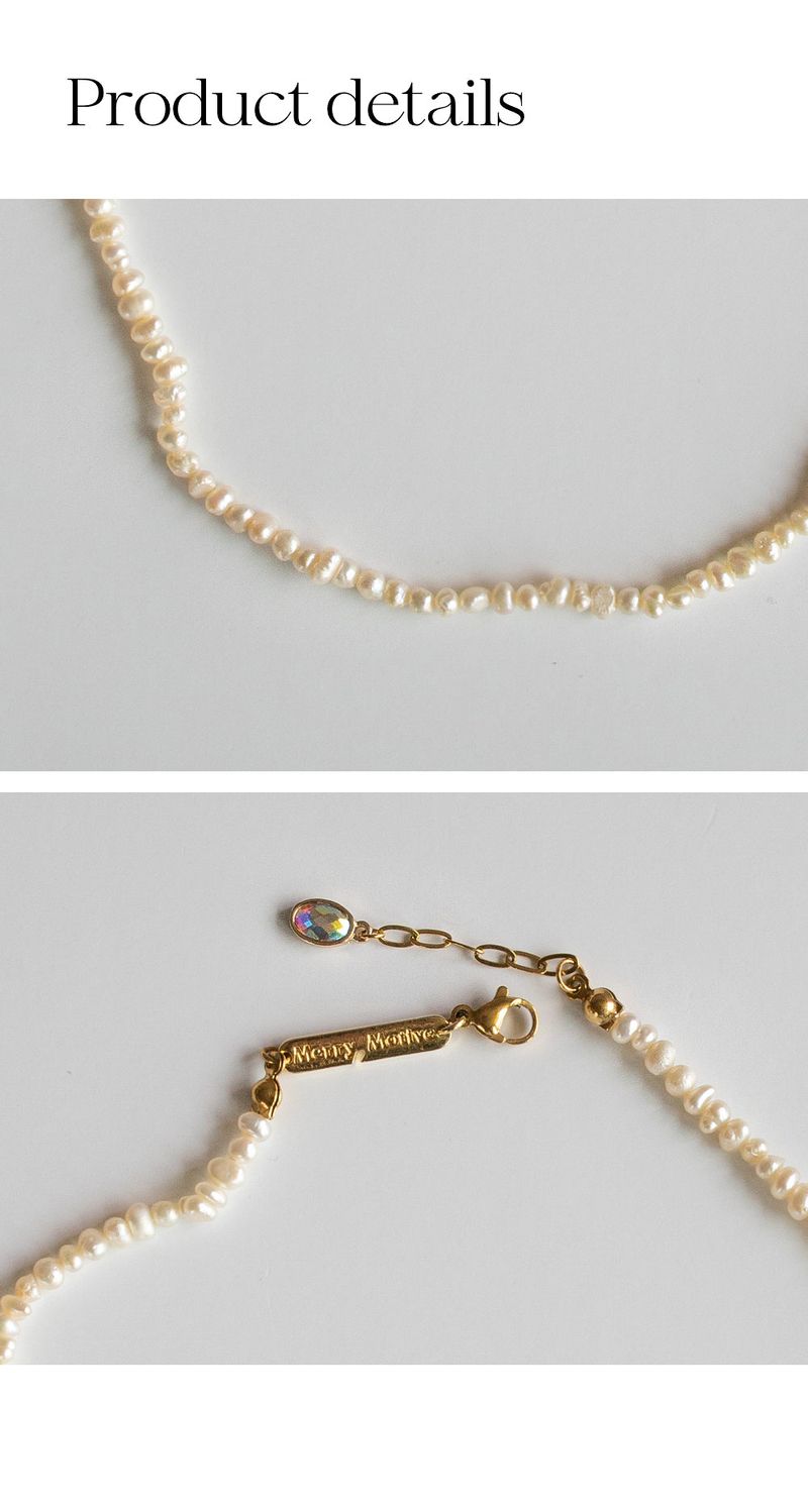 Tiny pearl with drop pendant necklace