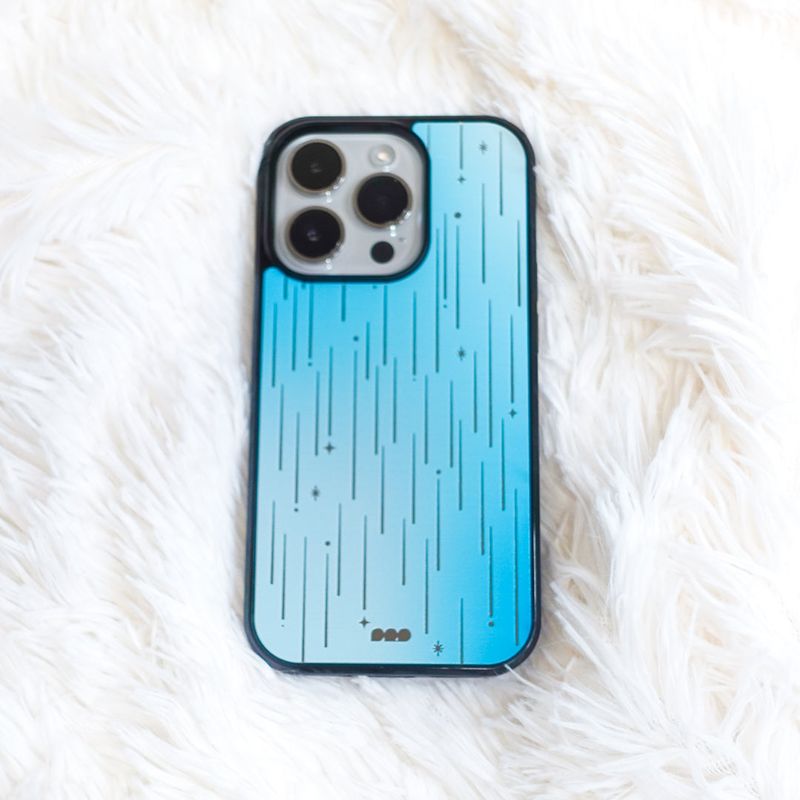 【MADE】 Star Shower(blue) glass Mirror bumper case