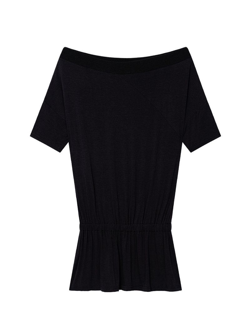 DRAPE BAND OFF-SHOULDER TOP(BLACK)