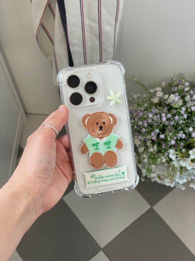 HAWAIIAN TEDDY LABEL PHONECASE (MINT)